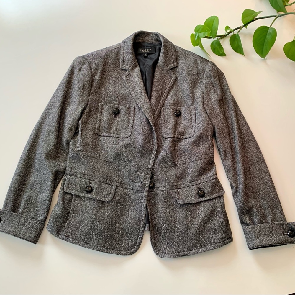 Talbots Wool Blend Gray Blazer